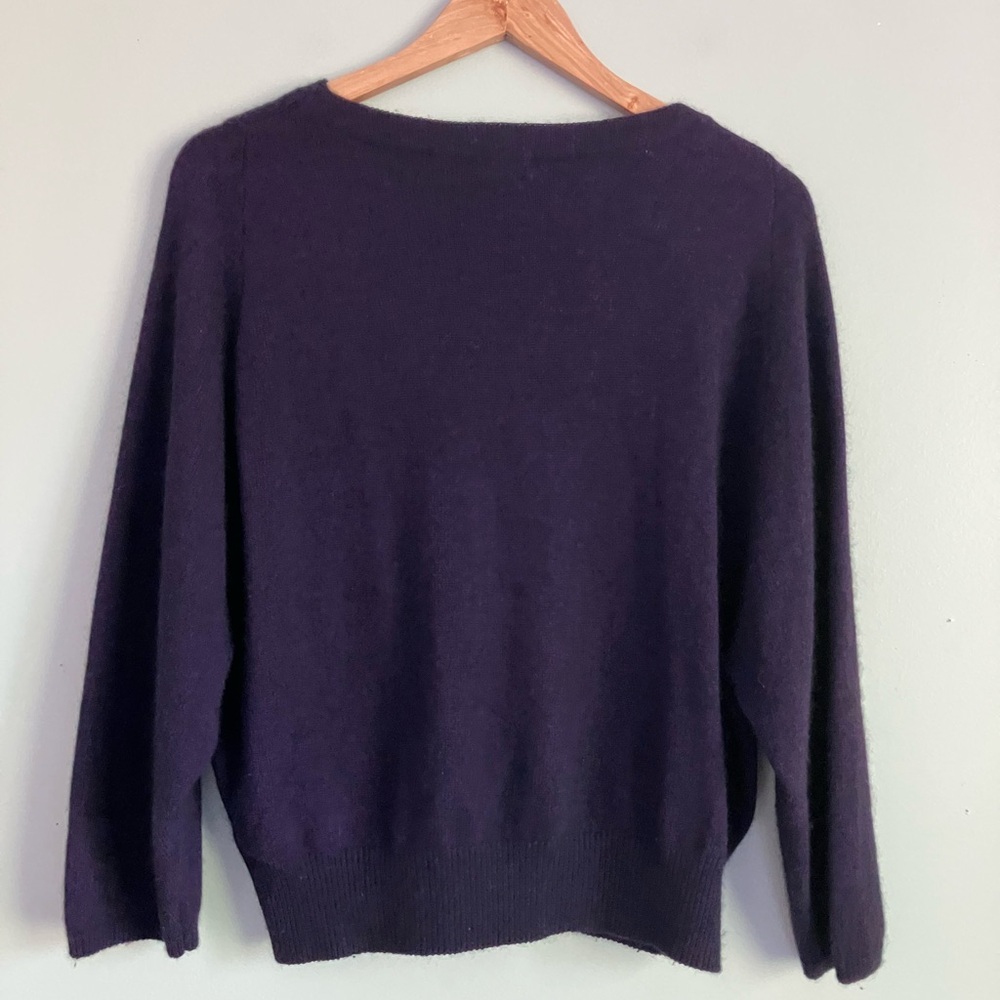 BELLEROSE Purple Boatneck Dolman Sleeve Light Weight Sweater Size 1 - Picture 5 of 10